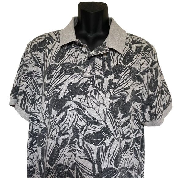 Aeropostale Rainforest Floral Polo Shirt Gray Sz XL - Picture 6 of 12